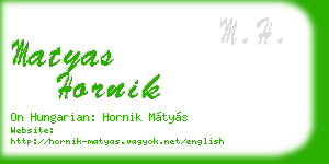 matyas hornik business card